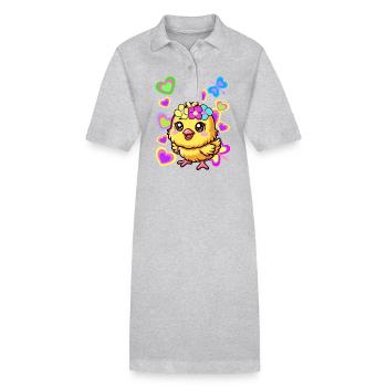 Children Child Baby Chick Easter Easter - Stanley/Stella PAIGER Organic Women’s Polo Dress - black - Front