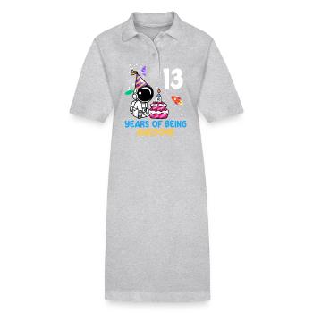 13 Jahre Großartig Sein Astronaut Geburtstag - Stanley/Stella Frauen Bio-Polokleid PAIGER - Schwarz - Vorne