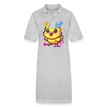 Chick Easter Kids Child Baby Chicken - Stanley/Stella PAIGER Organic Women’s Polo Dress - black - Front