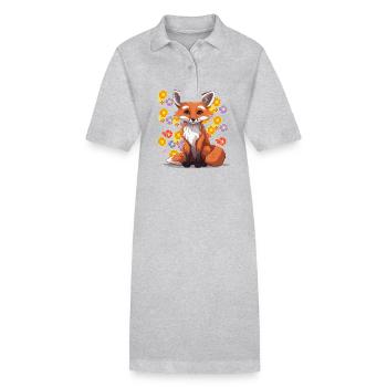 années 80 90 renard renards enfants vintage rétro - Robe polo bio PAIGER Stanley/Stella Femme - noir - Devant