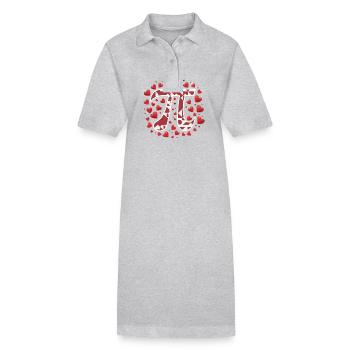 Symbole Pi entouré de cœurs pour - Robe polo bio PAIGER Stanley/Stella Femme - noir - Devant