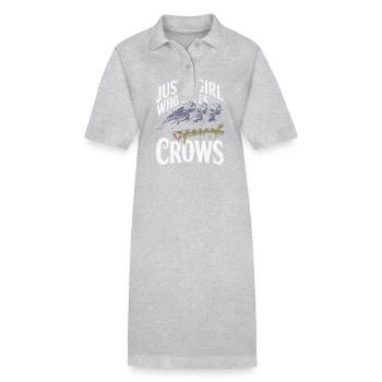 Juste une fille qui aime les corbeaux - Robe polo bio PAIGER Stanley/Stella Femme - noir - Devant
