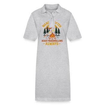 Hiking & Marshmallows Camping Vibes - Stanley/Stella PAIGER Organic Women’s Polo Dress - black - Front