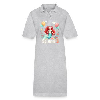 J’ai déjà 3 sirène fille d’anniversaire - Robe polo bio PAIGER Stanley/Stella Femme - noir - Devant