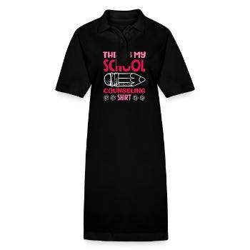 School Counselor This Is My Counseling - Stanley/Stella PAIGER Organic Women’s Polo Dress - black - Front