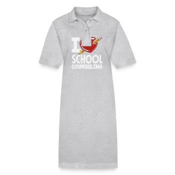 I Love School Counseling Heart Design - Stanley/Stella PAIGER Organic Women’s Polo Dress - black - Front