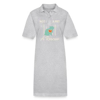 Bunny Mom Rabbit Rescue Adopt, Buy - Stanley/Stella PAIGER Organic Women’s Polo Dress - black - Front