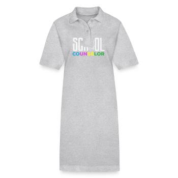 School Counselor Colored Pencil Design - Stanley/Stella PAIGER Organic Women’s Polo Dress - black - Front