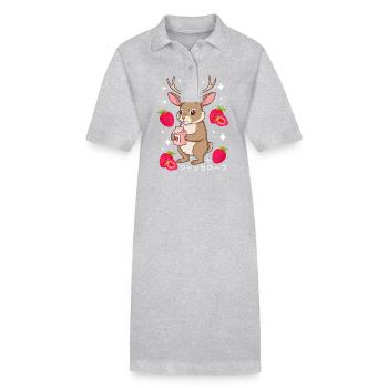 Jackalope Strawberry Milkshake - Stanley/Stella PAIGER Organic Women’s Polo Dress - black - Front