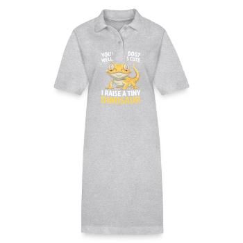 Bearded Dragon Reptile Lover Lizard Pet - Stanley/Stella PAIGER Organic Women’s Polo Dress - black - Front