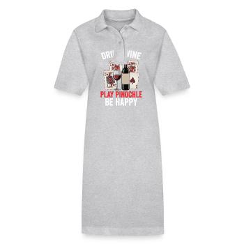 Pinochle Design Pinochle Cards Game Night - Stanley/Stella PAIGER Organic Women’s Polo Dress - black - Front