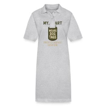 Fière armée sœur militaire frère sœur service famille - Robe polo bio PAIGER Stanley/Stella Femme - noir - Devant