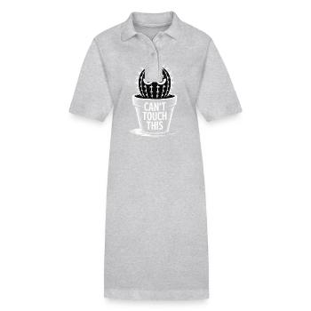 Can't Touch This – Lustiger Kaktus mit Spruch - Stanley/Stella Frauen Bio-Polokleid PAIGER - Schwarz - Vorne