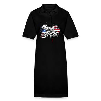 Fourth of July National Colors National Day United States - Stanley/Stella PAIGER Organic Women’s Polo Dress - black - Front