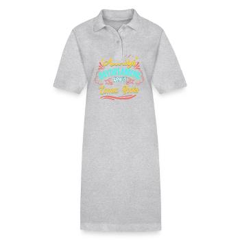 Always Daydreaming About Comic Books - Stanley/Stella PAIGER Organic Women’s Polo Dress - black - Front