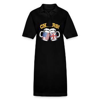 Angleterre - Robe polo bio PAIGER Stanley/Stella Femme - noir - Devant
