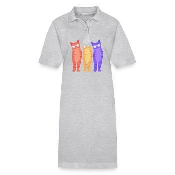 Tabby Cat - Stanley/Stella PAIGER Organic Women’s Polo Dress - black - Front