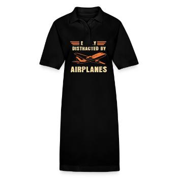 Air traffic controller - Stanley/Stella PAIGER Organic Women’s Polo Dress - black - Front