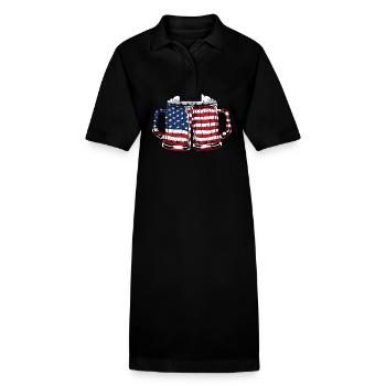 Vierter Juli Nationalfarben Nationalfeiertag USA - Stanley/Stella Frauen Bio-Polokleid PAIGER - Schwarz - Vorne