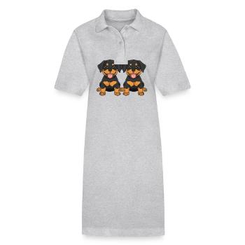 Rottweiler Dog Comic - Stanley/Stella PAIGER Organic Women’s Polo Dress - black - Front