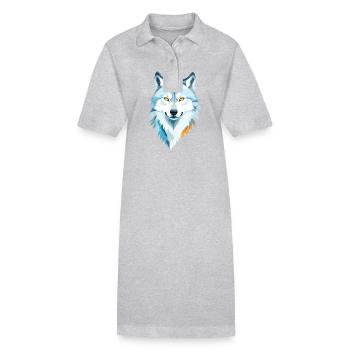 Wolf Vektor Kunst mit lebendigen Farben Illustration - Stanley/Stella Frauen Bio-Polokleid PAIGER - Schwarz - Vorne