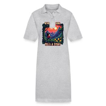 Every Pixel Tells a Story - Retro Gaming - Stanley/Stella PAIGER Organic Women’s Polo Dress - black - Front