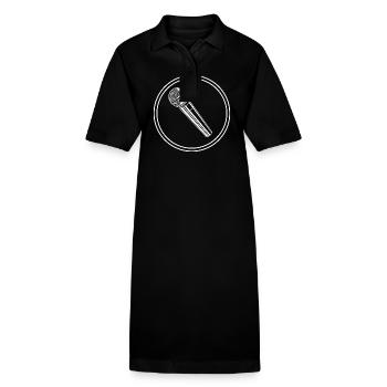 Microphone icon - Stanley/Stella PAIGER Organic Women’s Polo Dress - black - Front