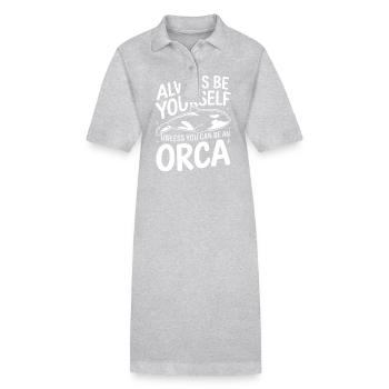 Orca Killer Whale Ocean Animal Whales - Stanley/Stella PAIGER Organic Women’s Polo Dress - black - Front