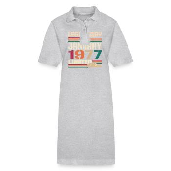 Birthday Gift Born in January 1977 - 1977 - Stanley/Stella PAIGER Organic Women’s Polo Dress - black - Front