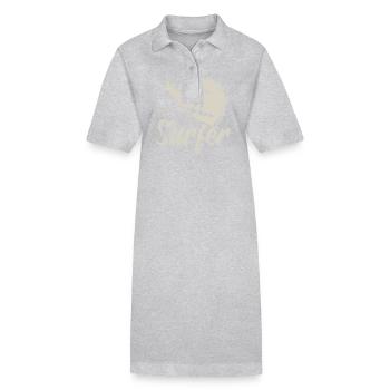 Foil Surfer - Wave - Surfer - Gift - Stanley/Stella PAIGER Organic Women’s Polo Dress - black - Front