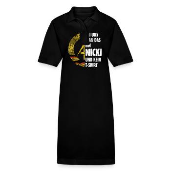 DDR Nicki, Osten, Ossi Spruch, Geschenk - Stanley/Stella Frauen Bio-Polokleid PAIGER - Schwarz - Vorne