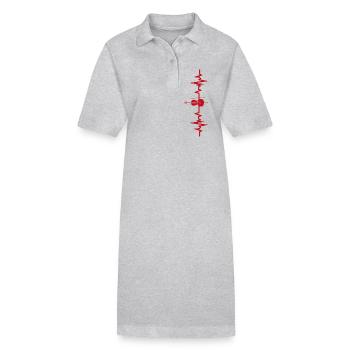 cello heartbeat cellist - Stanley/Stella PAIGER Organic Women’s Polo Dress - black - Front