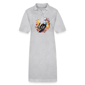 Résumé de compétition de course de moto à vitesse rapide - Robe polo bio PAIGER Stanley/Stella Femme - noir - Devant