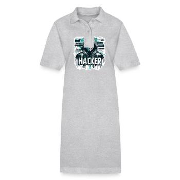 Hacker - Illustration - Stanley/Stella Frauen Bio-Polokleid PAIGER - Schwarz - Vorne