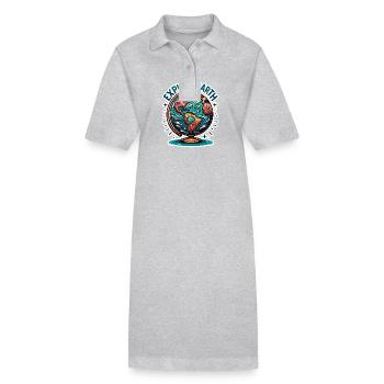 Explore Earth - Erde Illustration - Stanley/Stella PAIGER Organic Women’s Polo Dress - black - Front