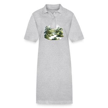 Landscape - Illustration - Stanley/Stella PAIGER Organic Women’s Polo Dress - black - Front