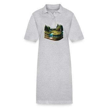 Landscape - Illustration - Stanley/Stella PAIGER Organic Women’s Polo Dress - black - Front