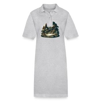 Landscape - Illustration - Stanley/Stella PAIGER Organic Women’s Polo Dress - black - Front