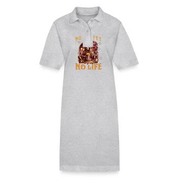 "No Coffee No Life" Humor Coffee T-Shirt - Stanley/Stella PAIGER Organic Women’s Polo Dress - black - Front