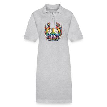 Paix Amour Fierté Arc-en-ciel Design - Robe polo bio PAIGER Stanley/Stella Femme - noir - Devant