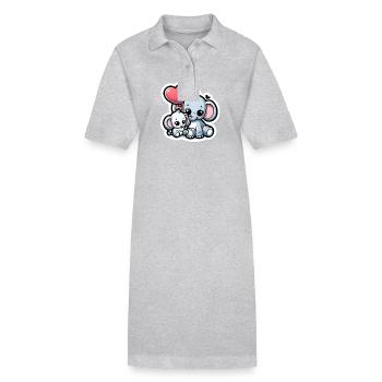 Süsses Elefantenbaby mit Herz Ballon Elefantenmama - Stanley/Stella Frauen Bio-Polokleid PAIGER - Schwarz - Vorne