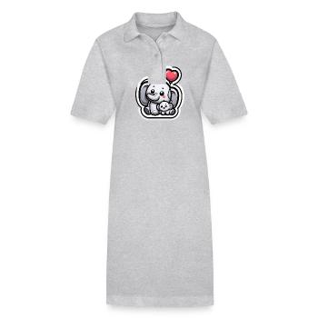 Süsses Elefantenbaby mit Herz Ballon Elefantenmama - Stanley/Stella Frauen Bio-Polokleid PAIGER - Schwarz - Vorne