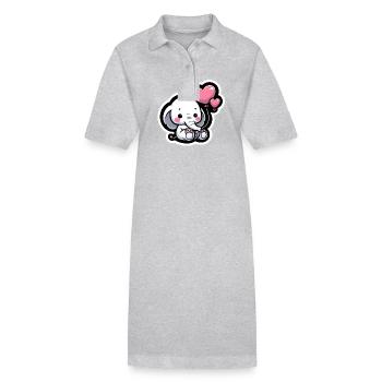 Süsses Elefantenbaby mit Herz Ballon Elefantenmama - Stanley/Stella Frauen Bio-Polokleid PAIGER - Schwarz - Vorne