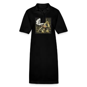 Nachdenkliche Gelbe Plastikente Ente Statement - Stanley/Stella Frauen Bio-Polokleid PAIGER - Schwarz - Vorne