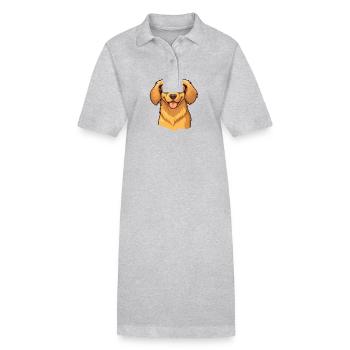 Golden Retriever Dog Breed Watercolor Cartoon Kawa - Stanley/Stella PAIGER Organic Women’s Polo Dress - black - Front