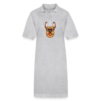 German Shepherd Dog Breed Watercolor Cartoon Kawai - Stanley/Stella PAIGER Organic Women’s Polo Dress - black - Front