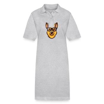 German Shepherd Dog Breed Watercolor Cartoon Kawai - Stanley/Stella PAIGER Organic Women’s Polo Dress - black - Front