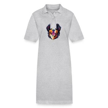 Bernese Mountain Dog Breed Watercolor Cartoon Kawa - Stanley/Stella PAIGER Organic Women’s Polo Dress - black - Front