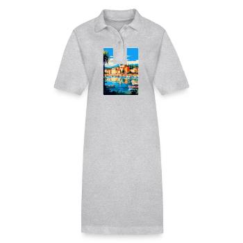 Saint Tropez Frankreich Vintage Reiseplakat Souvenir - Stanley/Stella Frauen Bio-Polokleid PAIGER - Schwarz - Vorne