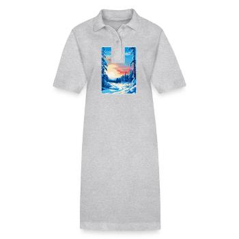 Lapland Finland Vintage Travel Poster Souvenir WPA - Stanley/Stella PAIGER Organic Women’s Polo Dress - black - Front
